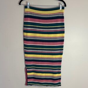 Anthropologie Maeve striped colourful pencil midi skirt